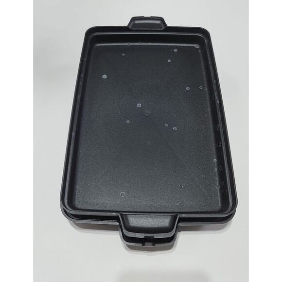 Pampered Chef Micro Cooker Black Shallow Rectangle Bacon Steamer Microwave #1146 - Picture 4 of 5